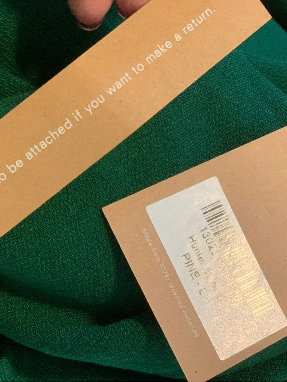 NWT Reformation Jeans Hunter Sweatshirt Cropped in Pine Green Color Size L